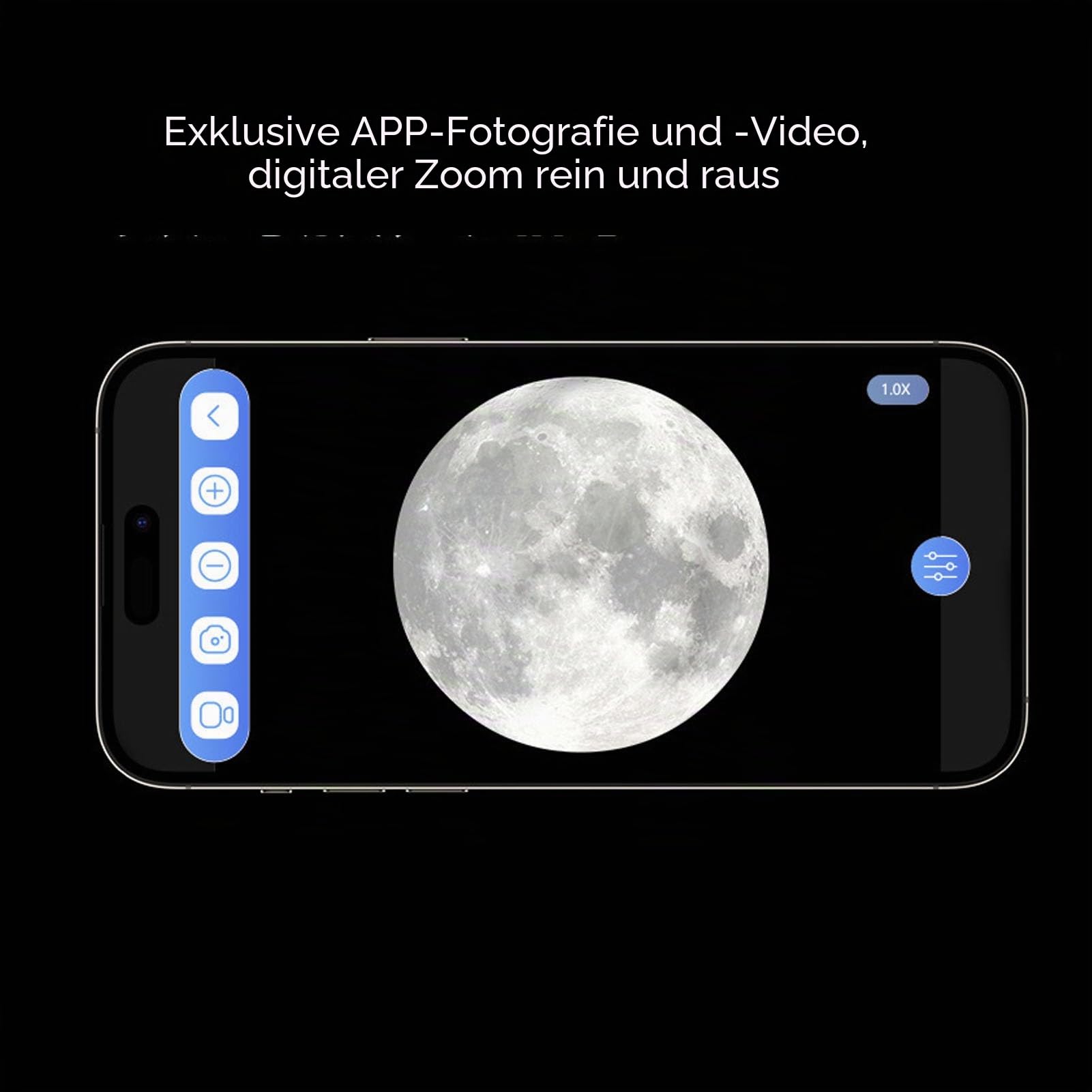 Denash WiFi Teleskopkamera Okular, Kabelloses 2,8 Zoll Display, 1080P Videorecorder für Astrofotografie und Vogelbeobachtung