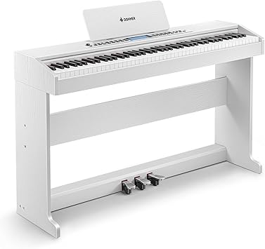 Donner DDP-95 88 Key Weighted Digital Piano Keyboard for Beginner, Wireless Connection, Record, 4.3" LCD, 610 Tones, 600 Rhythms, 110 Demos, 3 Piano Teaching Modes, Full Size Music Keyboard, White