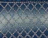 AOFOTO 7x5ft Denim and Inlaid Gold Diamond Background for Photography Vintage Fashion Pattern Jean...