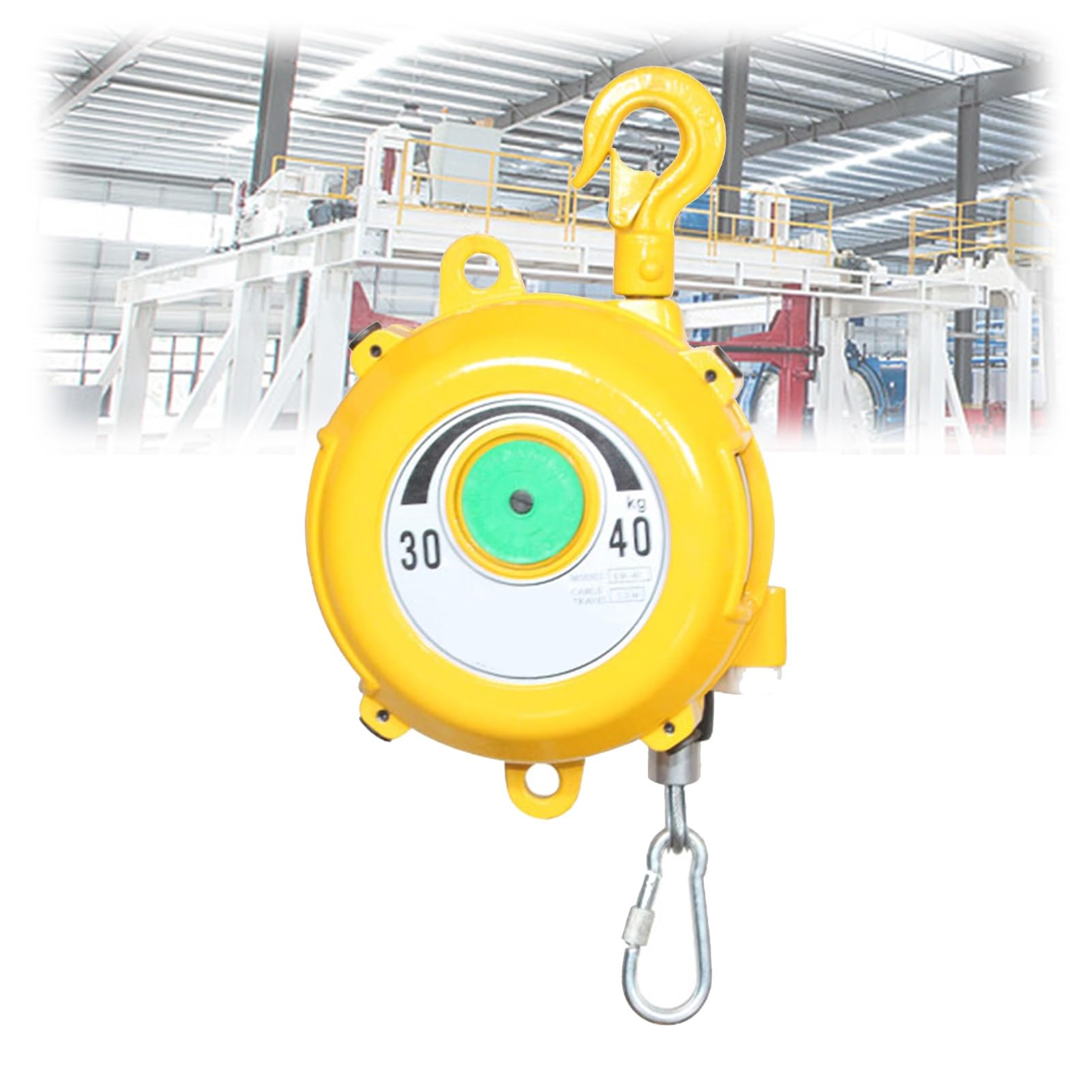 Heavy Duty Retractable Spring Balancer with Hook & Wire Rope for Tools
