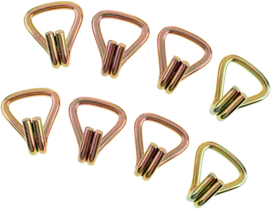 8 Pack Universal Double J Ratchet Hooks Heavy Duty Steel for Standard 25mm Tie Down Strap