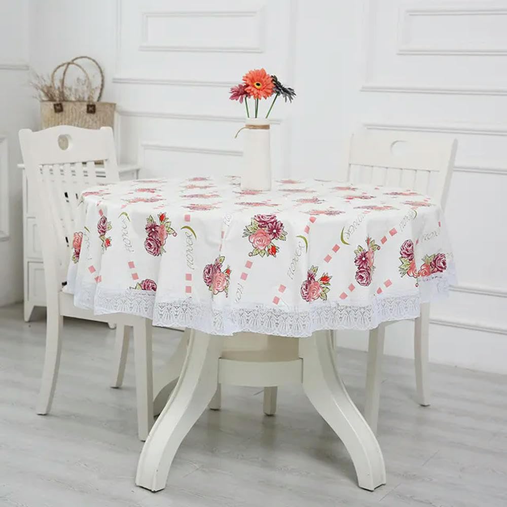 XHBYW 137-200cm PVC Hotel Waterproof and Oil Proof Large Round Tablecloth Hotel Plastic Round Table Cloth Wash Free and Scald Proof Table Cloth