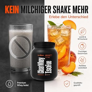 GymBeam Clear Whey IsoFue Lemon-Lime 1000 g - Clear Whey Isolate as Protein Lemonade Up to 88% Protein Sugar and Fat Free Under 90 kcal per Serving (40 Servings)