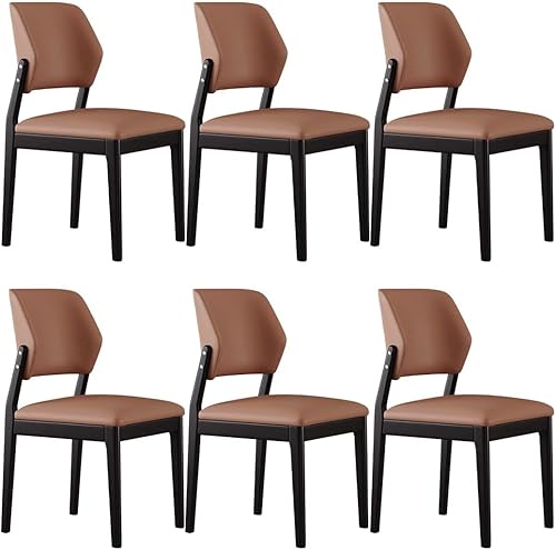 Miniatura 13 de YVYKFZD Juego de sillas de comedor de madera, silla de comedor de cuero, sillas de cocina tapizadas con respaldo curvo, silla de sala de estar sin