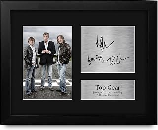 HWC Trading Top Gear Clarkson, May, Hammond Framed Gifts Printed Signed Autograph Picture for TV Show Fans - US Letter Size