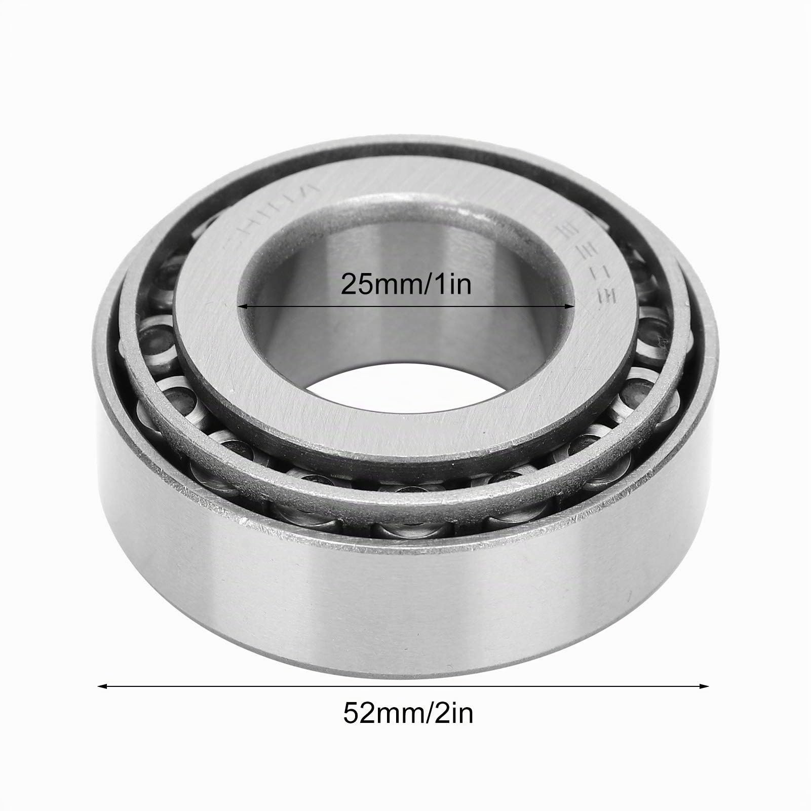Lot de 4 roulements pour moyeu de roue de remorque avec essieux de 25 mm, roulements 32205, roulements rotatifs silencieux à haute vitesse et durables pour roulements à rouleaux coniques.