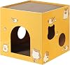 Cat Box Cats Bed Corrugated Cat Cardboard Box for Indoor Small Animals Rabbit Yellow S