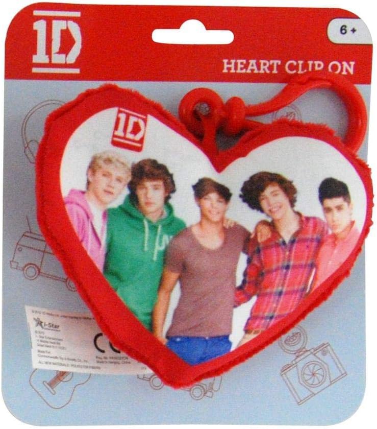 Musical Artist 1D One Direction Plush Heart Clip-On: Group