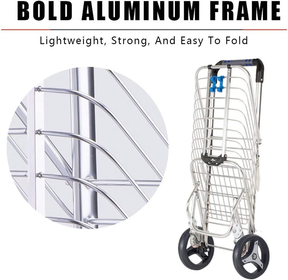 Einkaufstrolley Einkaufswagen-Trolley faltbar – 70 kg Ladekapazität Rahmen aus Aluminiumlegierung abnehmbare… – Bild 5