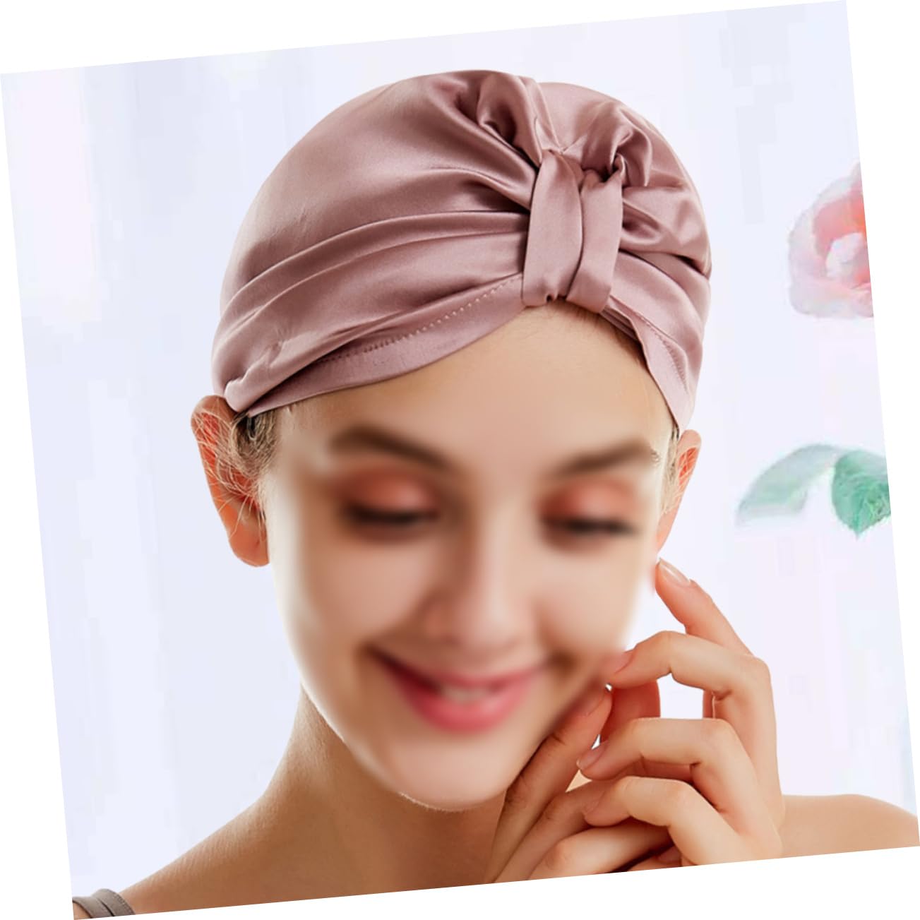 Beavorty 3stücke Silk Hair Drying Hat Schnelltrocknende Haarkappe Aus Seide Für Zuhause Gym Und Reisen Sanfte Wasserabsorbierend Elastischer Bund Gummirot