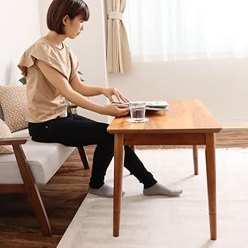 ヤマソロ コタツテーブル ハイタイプ 継脚 こたつ 炬燵 高さ調節 長方形 cilla シーラ (90幅, ブラウン)