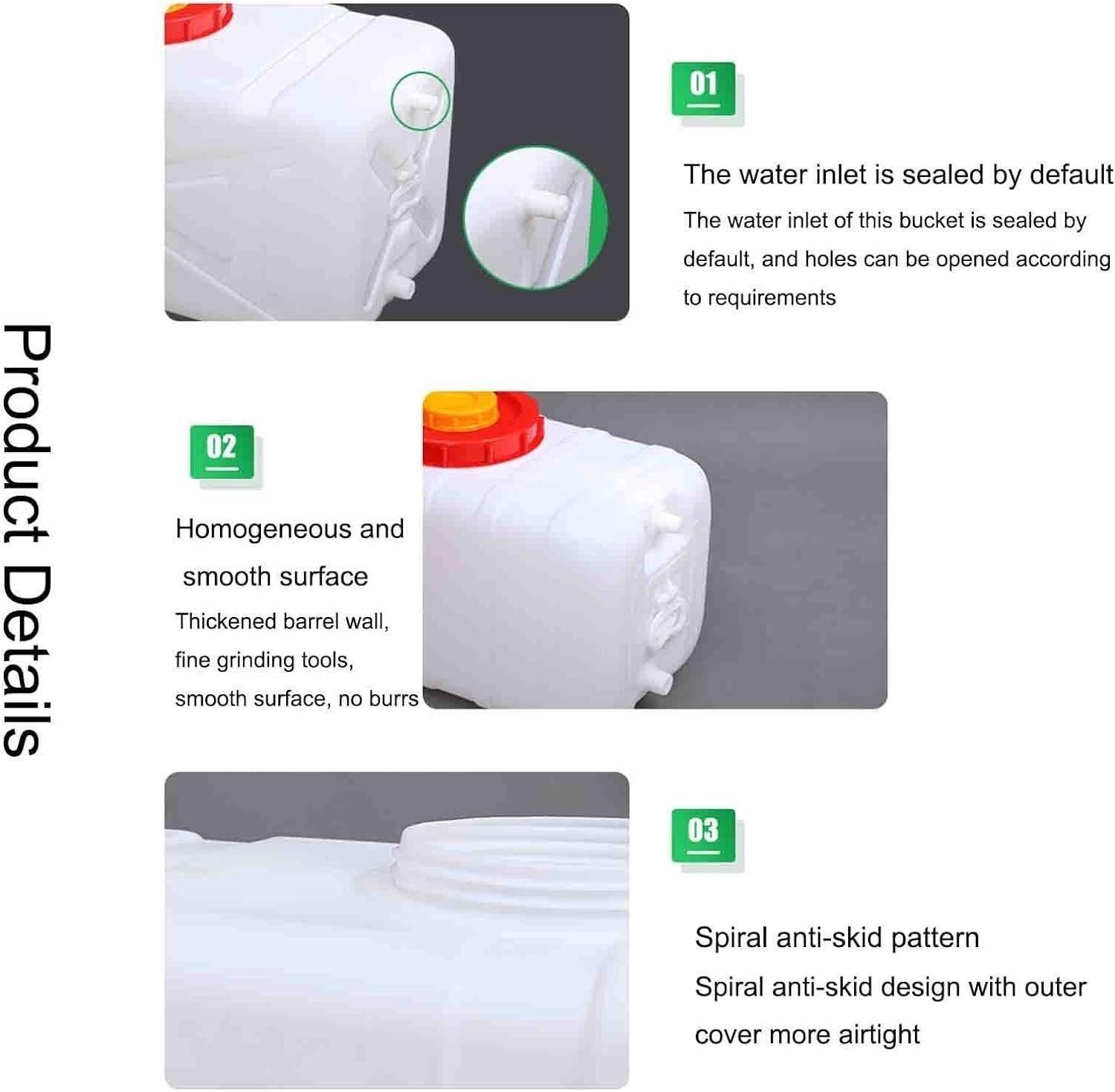 FIXARE JIESOO Kunststofftank Wassertank Regentonnen,25L/50L/75L/100L/150L/200L/300L Camping & Wandern Wasserspeicher Wasserbehälter Multifunktionaler Wassertank(25L)