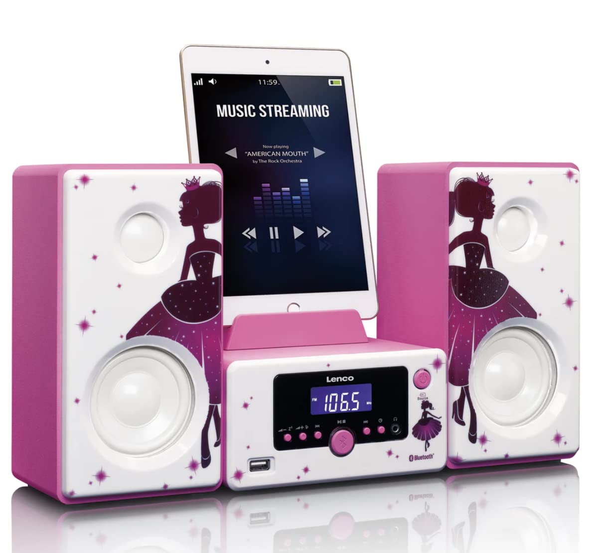 Lenco MC-020 Système Compact avec Radio FM Bluetooth et USB