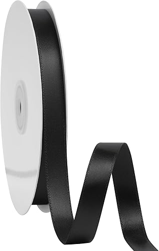 Miniatura 18 de LIUYAXI Cinta de satén roja de doble cara, 1/4 pulgadas x 50 yardas continuas, cintas finas perfectas para envolver regalos, tarjetas de invitación