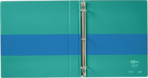 Miniatura 6 de Avery Carpeta de 3 anillos de vista duradera de dos tonos, anillos inclinados de 1 pulgada, carpeta azulverde azulado (17290)