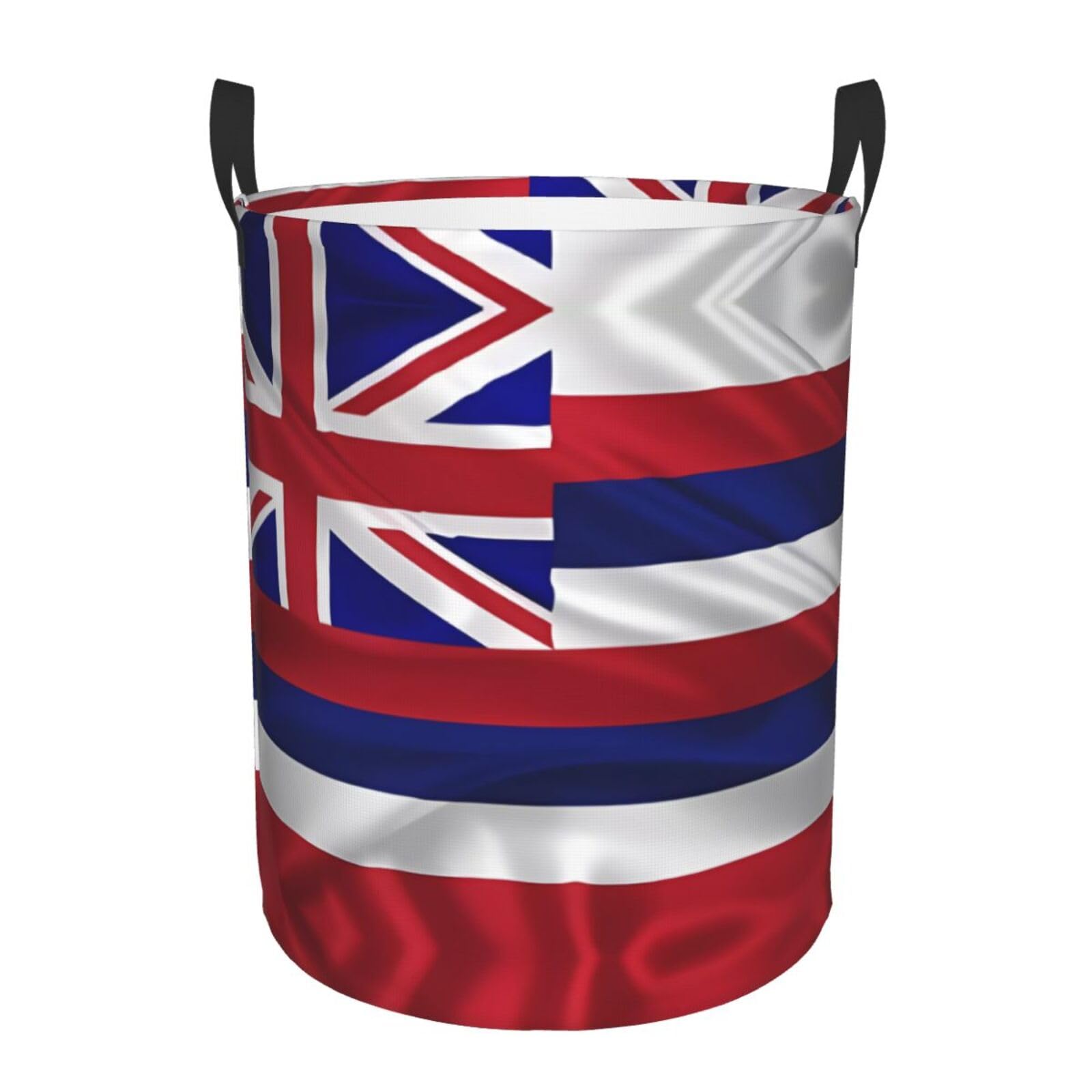 S Collapsible Flag of Hawaii American Print Circular Hamper Round