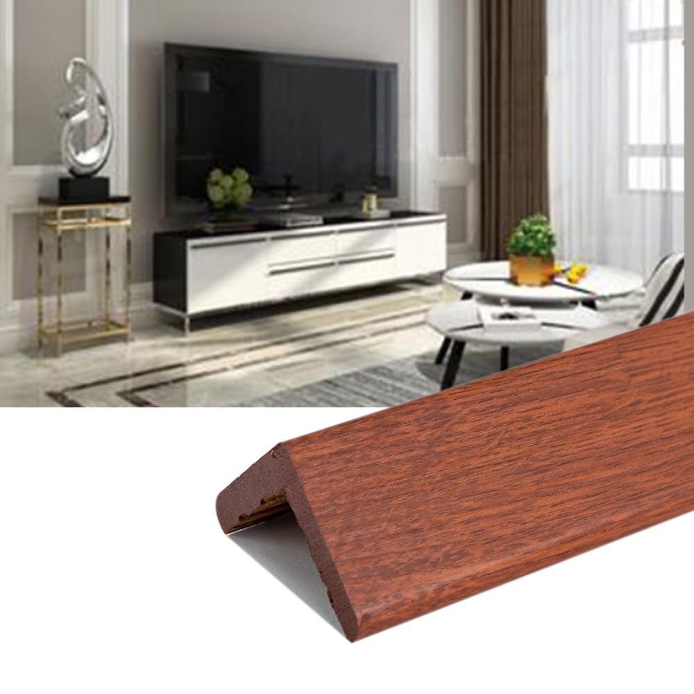 Perfil Protector De Esquinas De Aleación De Madera, 80/100/120cm, Perfil Ángulo, Perfil Borde De Escalera, Protección De Cantos para Paredes Casa Cocina Oficina(Brownish Red,120cm/48'')