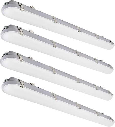 Luz LED hermética de vapor de 4 pies, 60 W50 W40 W de potencia seleccionable 7200 lm 5000 K 100-277 V, 0-10 V regulable a prueba de vapor para