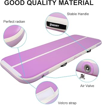 Tumble Track, Inflatable Tumbling Mat,Tumble Track Mats for Gymnastics, and Tumble Track with 4/6/8 Inches Thickness for Home, Training, Cheerleading, Yoga, Water with Pump