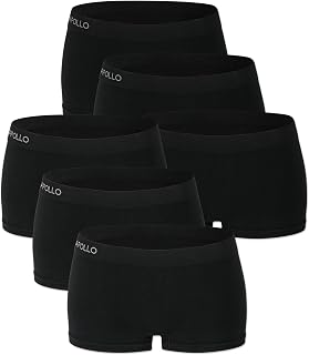 Original Basic Pack of 3 / 6 Women's Boxer Shorts Cotton Briefs Seamless Basic Comfort (Model: Urbania)