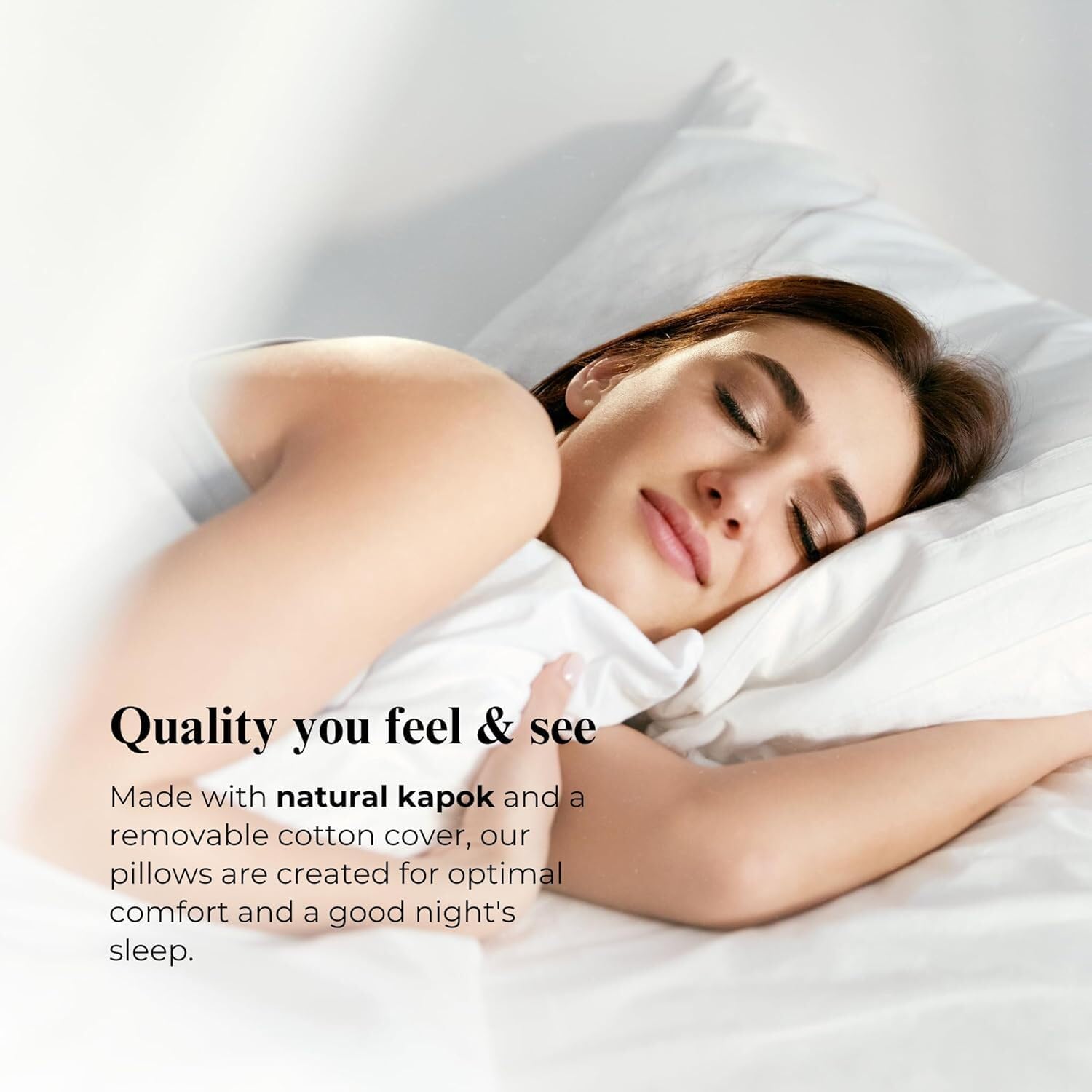 OrganicTextiles Natural Kapok Travel Size Pillow (with Adjustable Zipper), with Organic Cotton Cover for: Airplane, Car, Train, Bus, Camping, Outdoor and Business Travels
