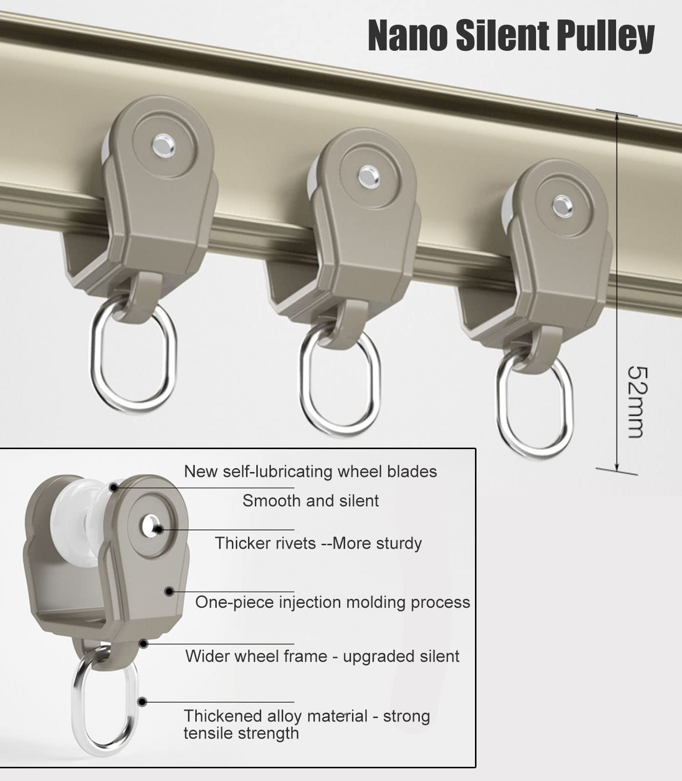 Heavy-Du - Riel divisor deslizante flexible y flexible para pared/techo, para dormitorio/oficina, 1 m / 3.3ft, sistema de barra de montaje en techo