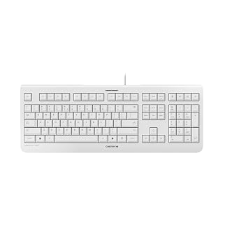 Cherry KC 1000, Wired Keyboard with Number Pad for PC/Laptop, Plug & Play USB-A Connection, Slim Design, Whisper Quiet Typing, 4 Hot Keys, QWERTY, Pale Gray