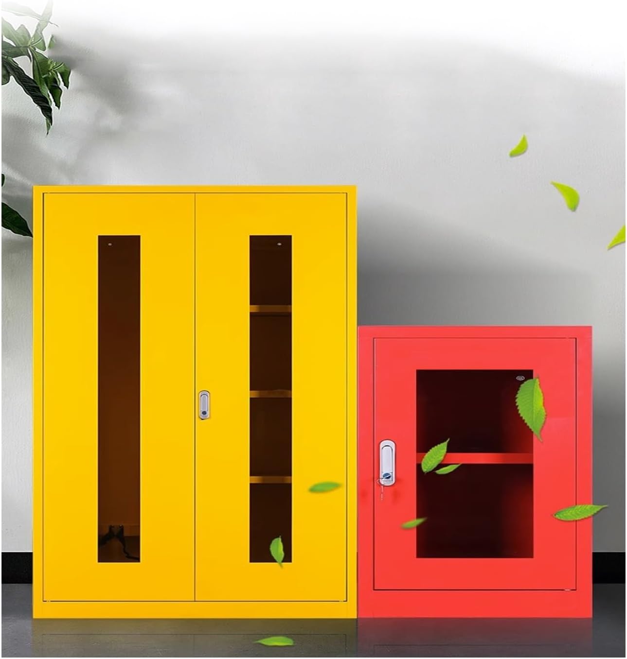 Fire Extinguisher Cabinet, Safety Facility Cabinets Red Adjustable Shelf Storage Cabinet Ideal for Commercial, Industrial & Home Use(Vermelho,50x35x80 cm)