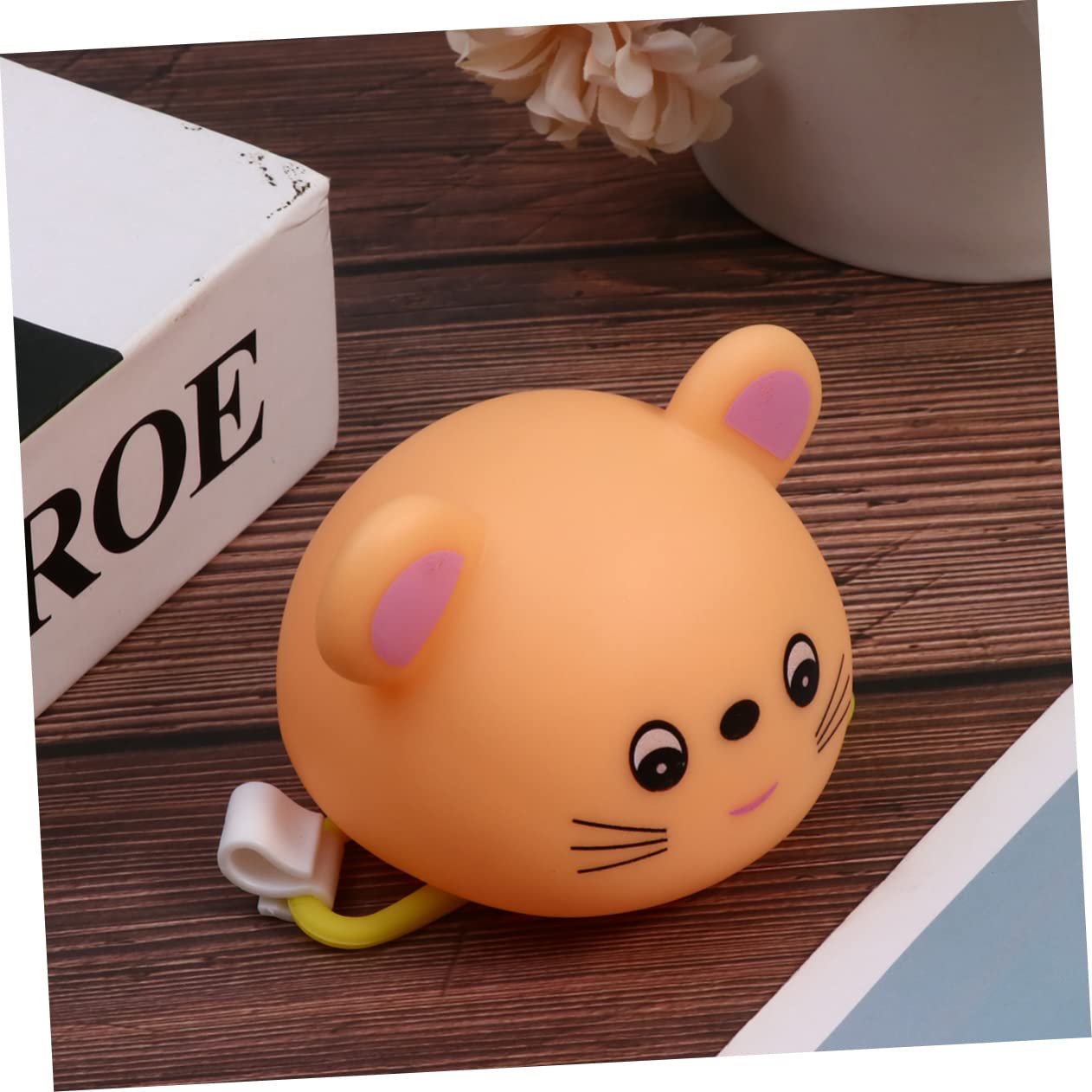 BRIGHTFUFU Mountain Road Bike Squeeze Horn with Helmet Light Cute Little Mouse Design for Bicycle Accessory for Night Cycling Easy to Install Fun and