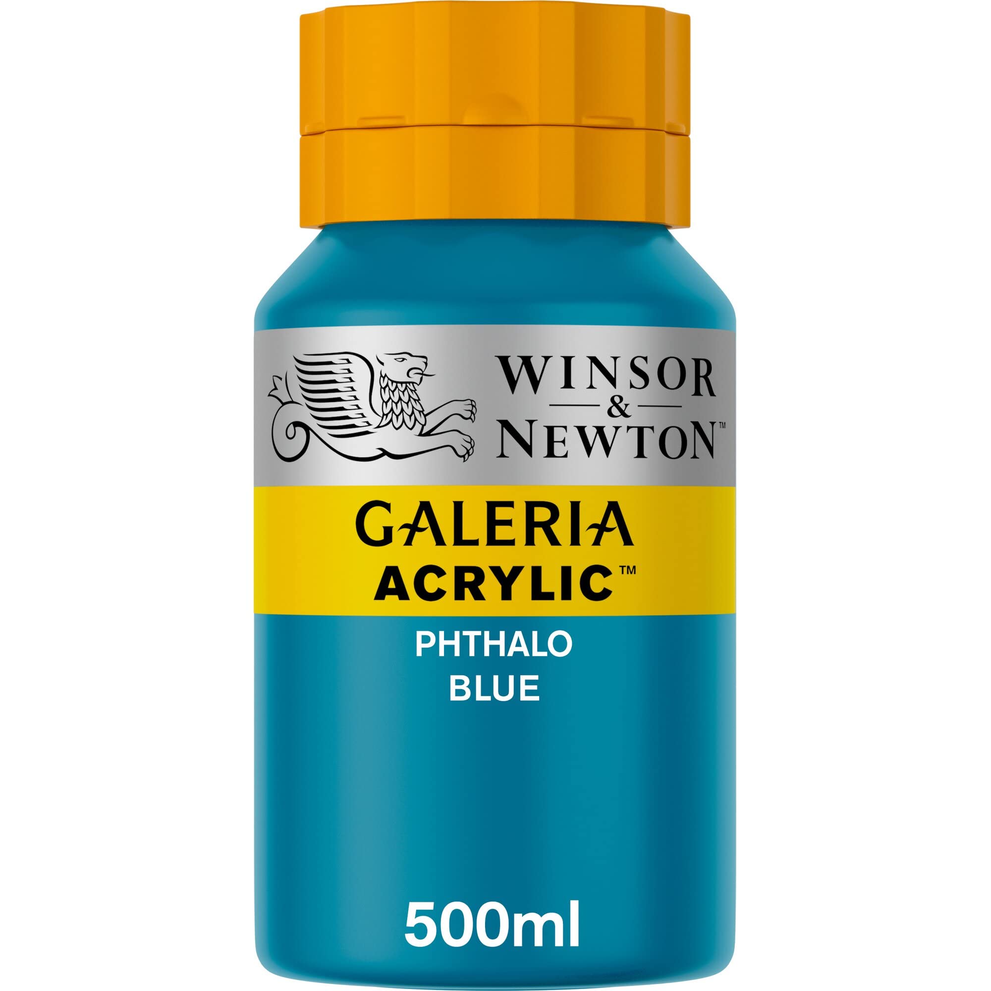 Winsor & Newton 2150516 Galeria Acrylic Paint, High Pigmentation, Non-fading, Butter Consistency, 500 ml Pot - Phthalo Blue