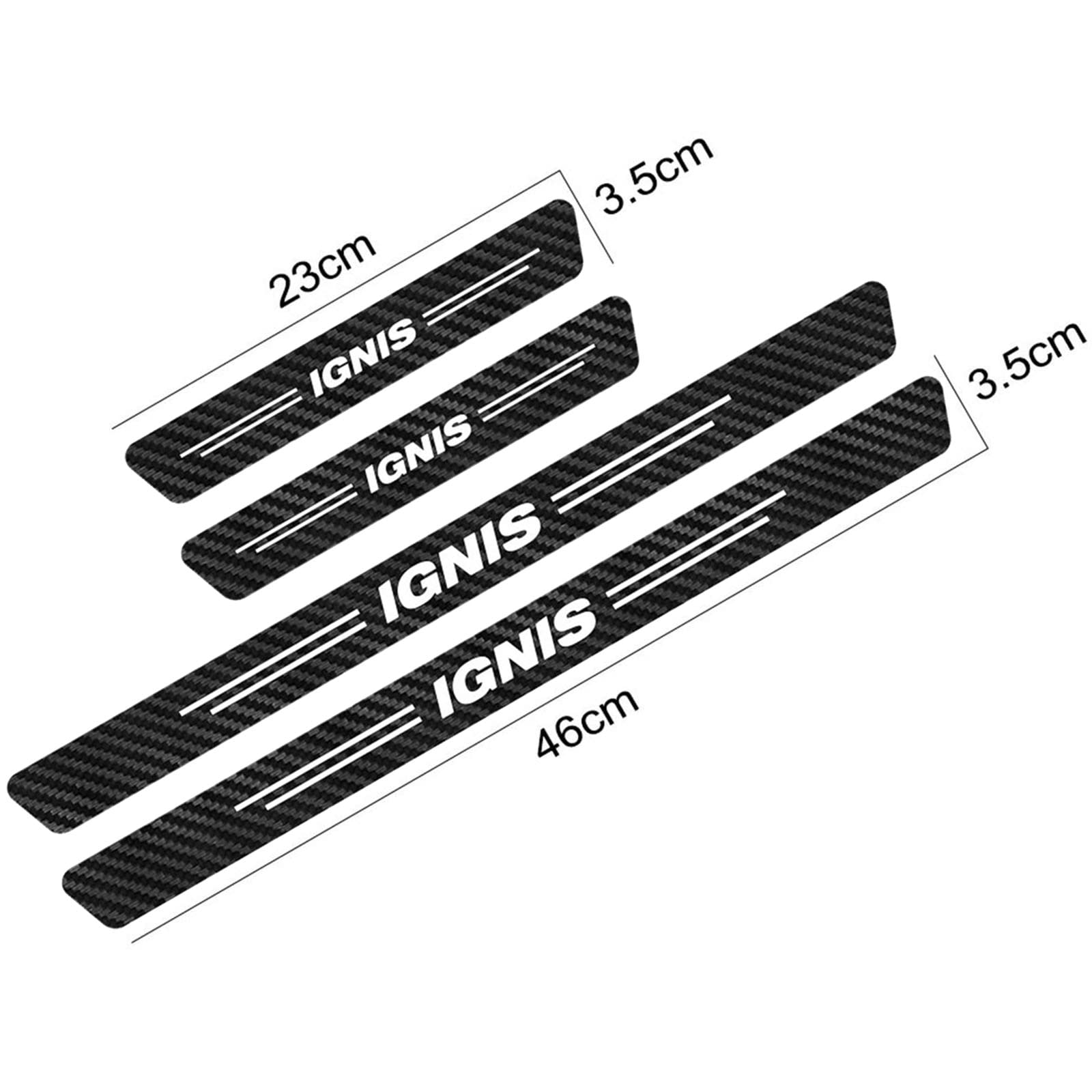 4 Pezzi Battitacco Fibra di Carbonio Auto Door Sticker, per Suz-uki Ignis Piastre di Protezione Della Copertura Adesivi Soglia, Auto Prevenire l'usura Graffi Styling Decorativi Accessori