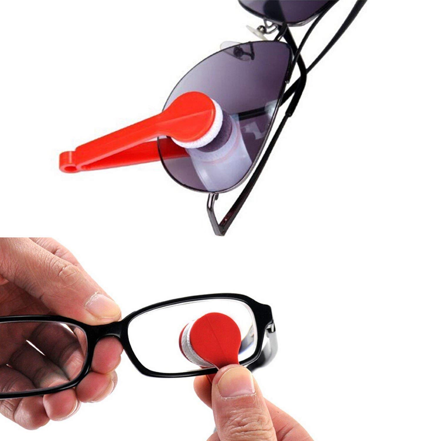 Mini Sun Glasses Eyeglass Microfiber Spectacles Cleaning Clip Soft Brush Cleaning Tool Microfiber Glasses Eyeglasses Cleaner - 5 Pack
