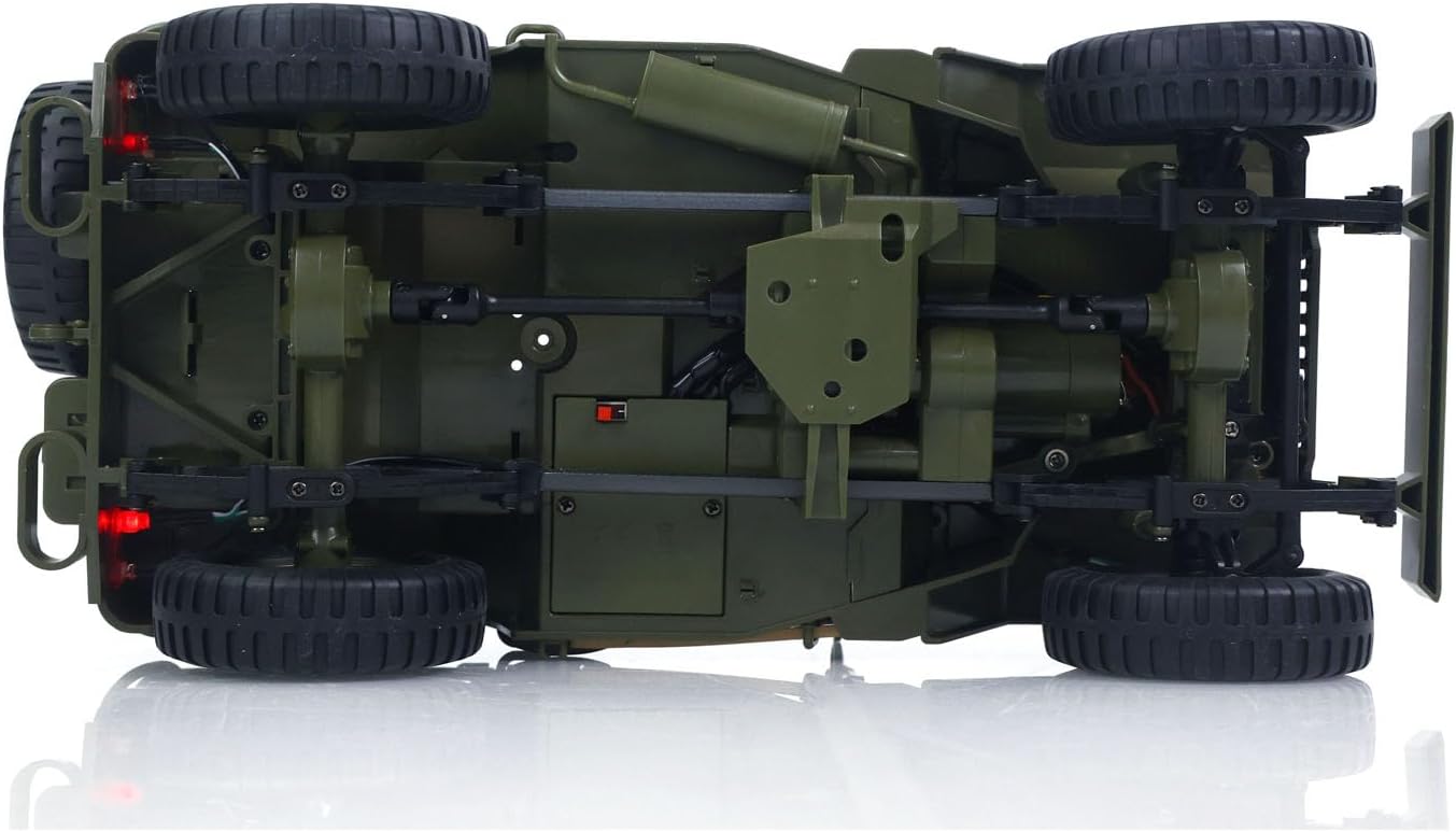 1/10 RC Off Road Vehicle C8815 4WD Remote Control Rock Crawler Car Military Truck Model Climbing Car RTR Battery LED Lights Hobby Grade Model for Adult Hobby(Green)