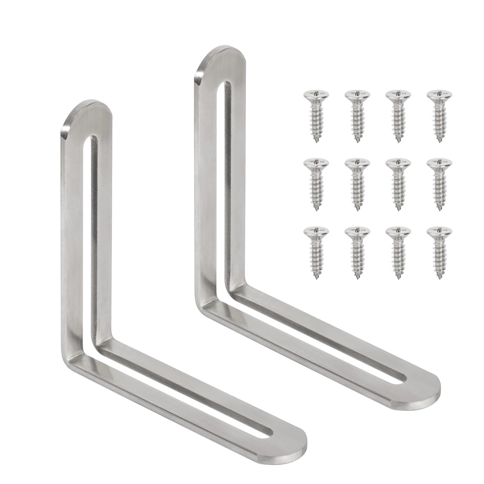 Hzomif Stainless 80Mm 2Pcs 20Pcs Corner Brackets Furniture Angle Shelf Connector Cabinet Support Fixing Frame Corner Brace With Screws