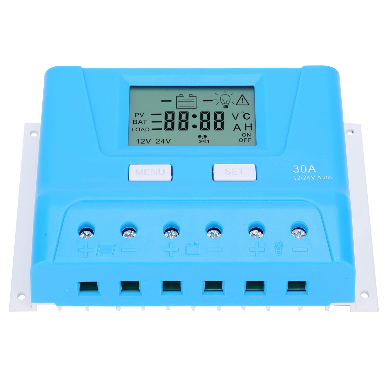 Hyuduo Regolatore di Carica Solare PWM 12V 24V, 30A LCD