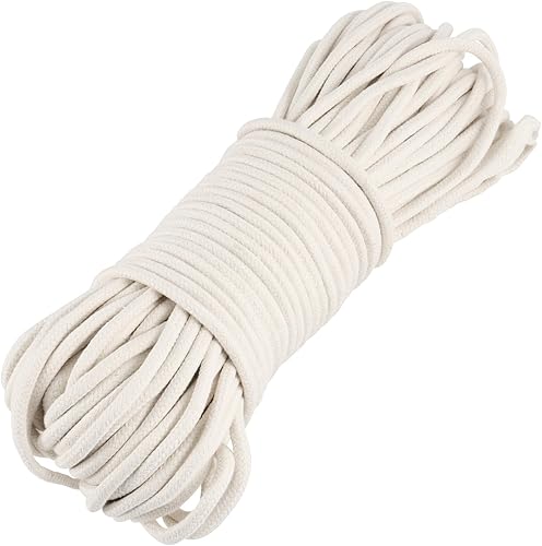 MOUYAT Cuerda de algodón natural de 328 pies x 14 pulgadas, cordón de algodón trenzado multiusos para colgar ropa, macramé, colgador de plantas,