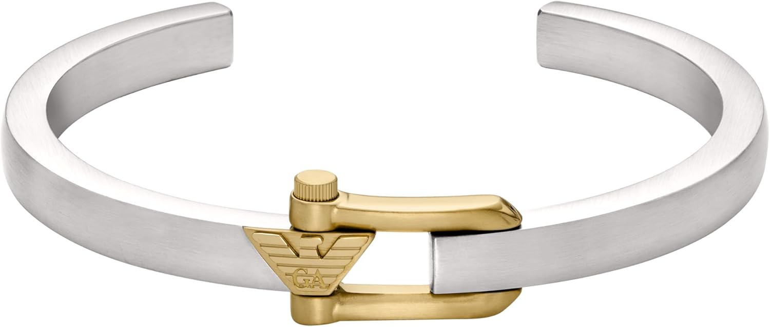 Emporio Armani Men's Two-Tone Stainless Steel Cuff Bracelet (Model: EGS3244040)