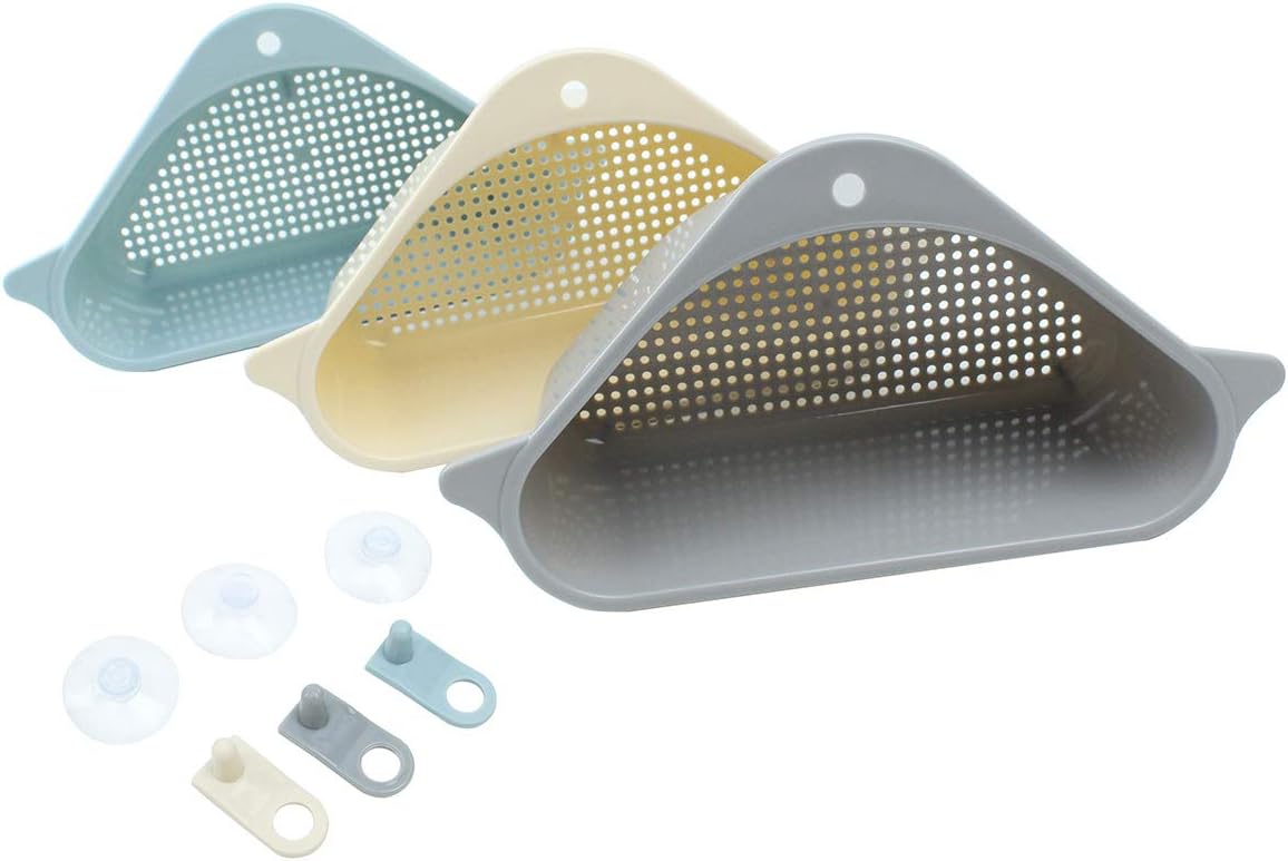 3 Pack Corner Sink Strainer, Sink Basket, Sink Drain Shelf, Multi-functional Great for Fruits and Vegetables