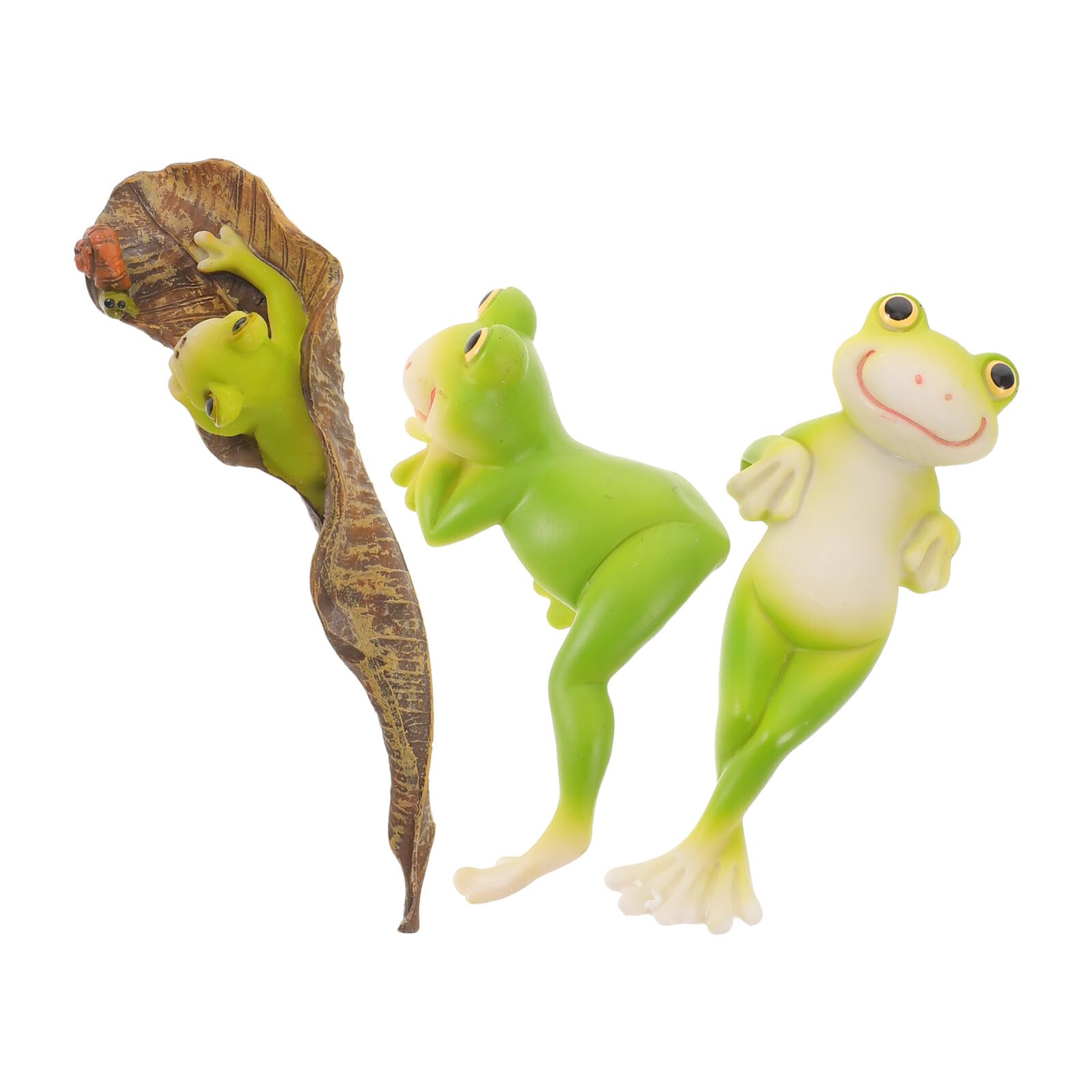 Statue de grenouille en résine verte pour pot de fleurs (lot de 3) pour votre balcon