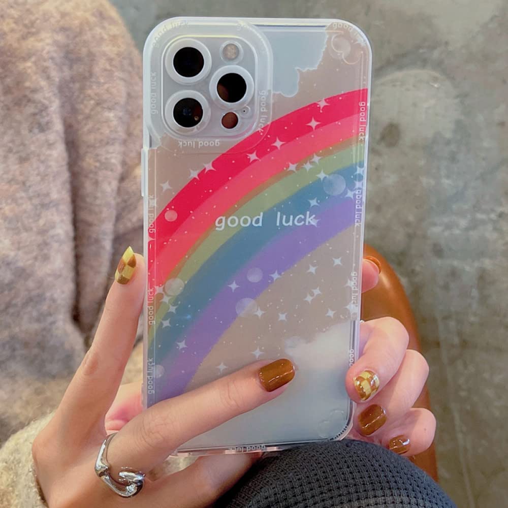 Amazon.com: Colorful Rainbow Transparent Phone Case for