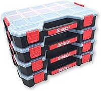 Vista 5 de Taytools 17 Compartment Large Parts Organizer Box - Dual Latch Portable Tool Box with Removeable Dividers for Storing Hardware, Screws, Bolts