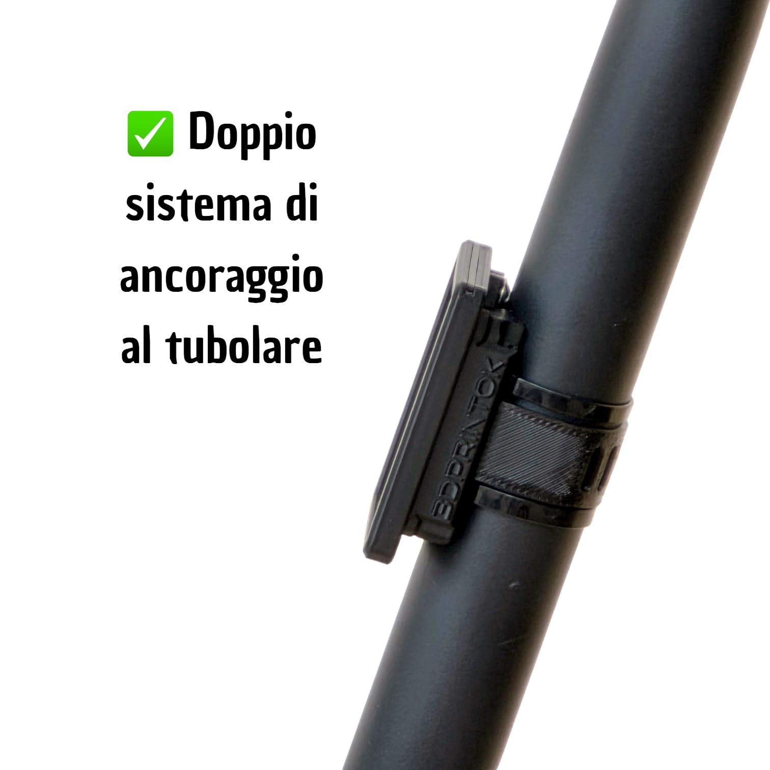 3DPRINTOK Portatarga per Monopattino Elettrico | Supporto Targa per Steli Tubolari Tondi, Ovali e Poligonali | Fissaggio Regolabile | ASA Resistente agli Agenti Atmosferici | Made in Italy