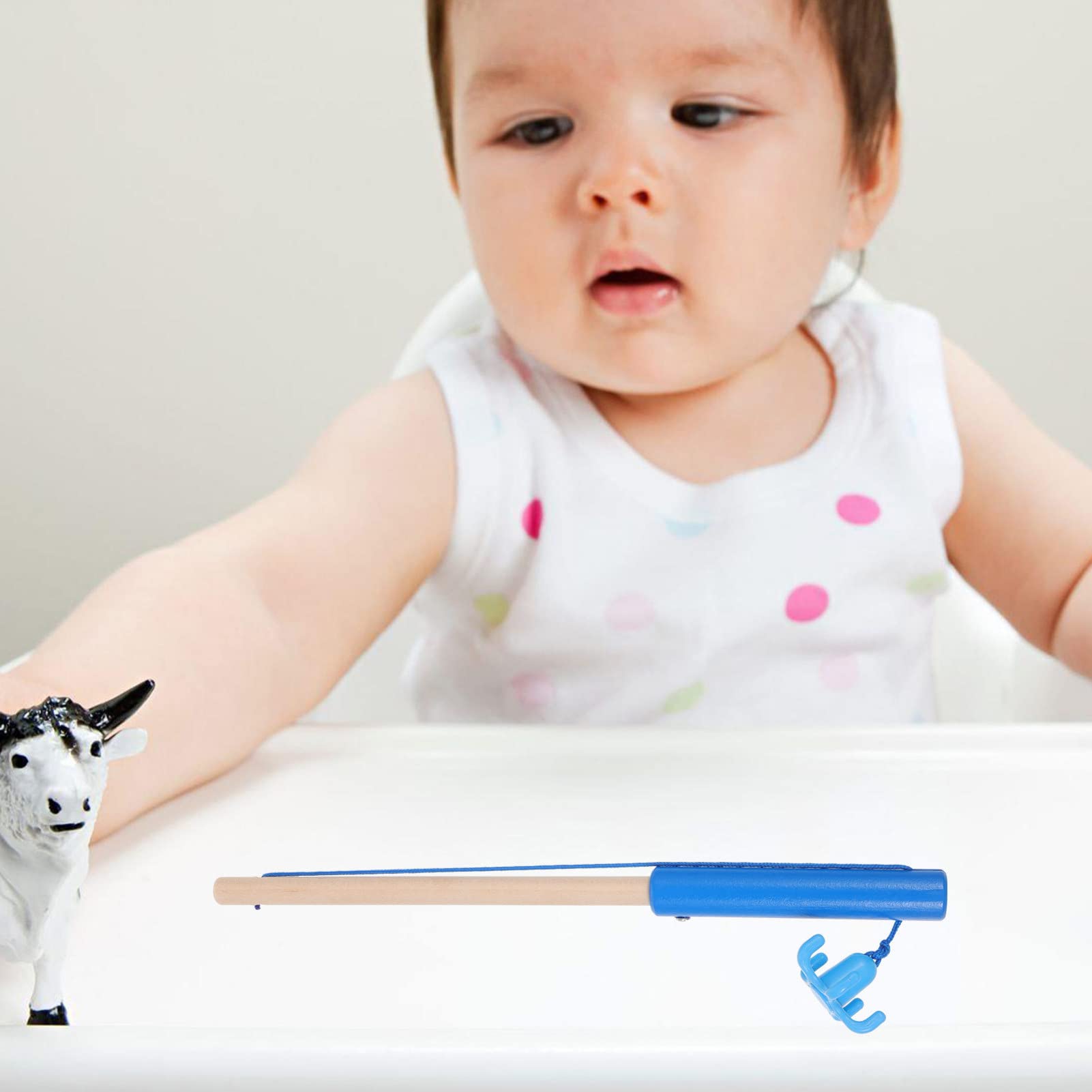 Toddmomy – 4 Cannes à Pêche Magnétiques En Bois 24 Cm – Jeu De Pêche éducatif Pour Filles Et Garçons