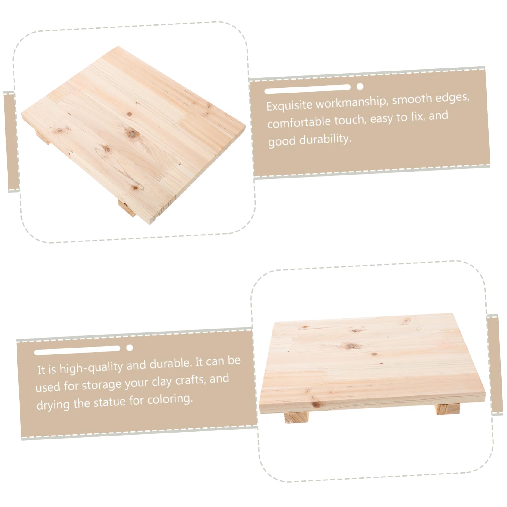 LALAFINA Clay for Pottery Making Natural Solid Wood Pottery Wedging Board Wooden DIY Board for Sculpture