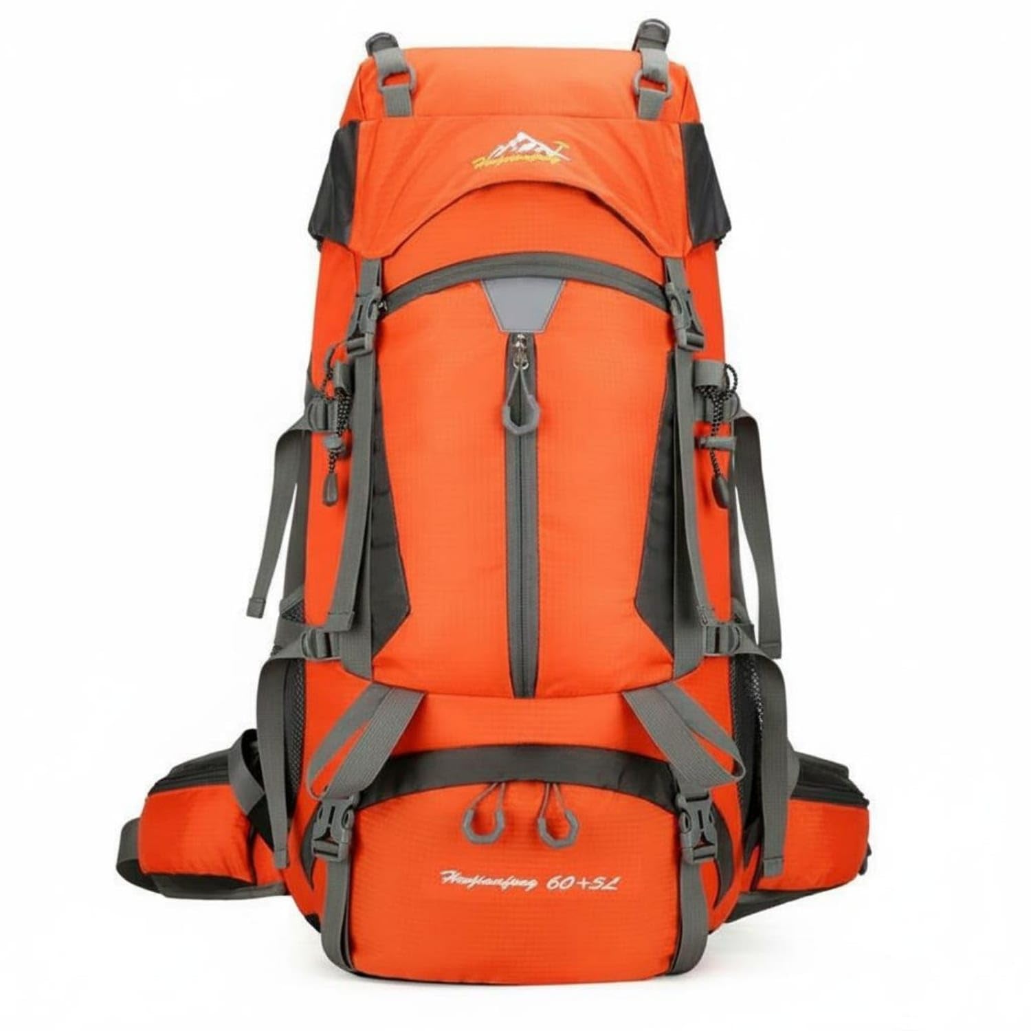 Waterproof Large Capacity Hiking Backpack Water Resistant Hiking Backpack Lightweight Large Capacity Travel Pack Hard-Wearing for Hikers, Campers, Travelers, Orange-image-27