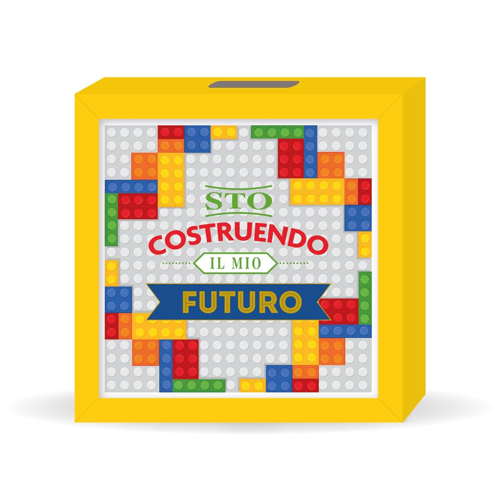 LINA OFFICINE GRAFICHE CREATIVEWooden Money Saver Birthday with the Inscription "Ich baue meine Zukunt" [German