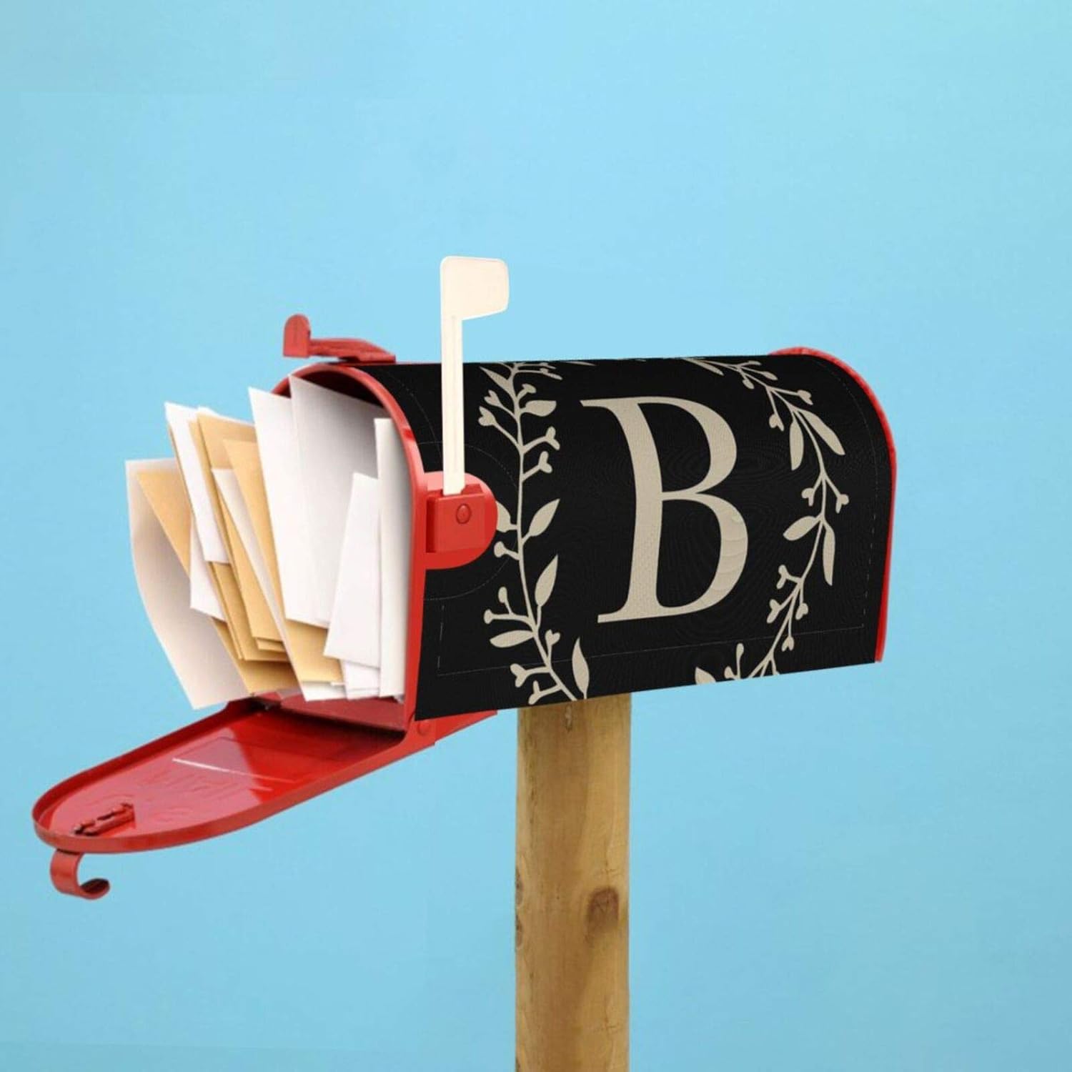 Foruidea Classic Monogram Letter B Mailbox Covers Magnetic Mailbox Wraps Post Letter Box Cover Standard Oversize 21 X 18 MailWrap Garden Home Decor