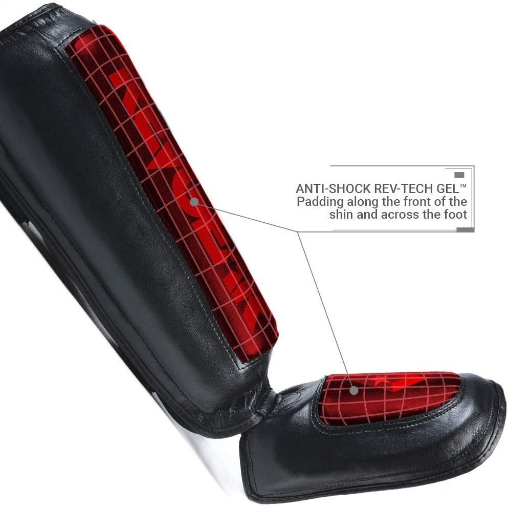 Revgear Defender Gel Heavy Hitter Shin Guards | Gel Padding | Extra Comfortable | Pre-Curved | Extra Cushion | Great Fit