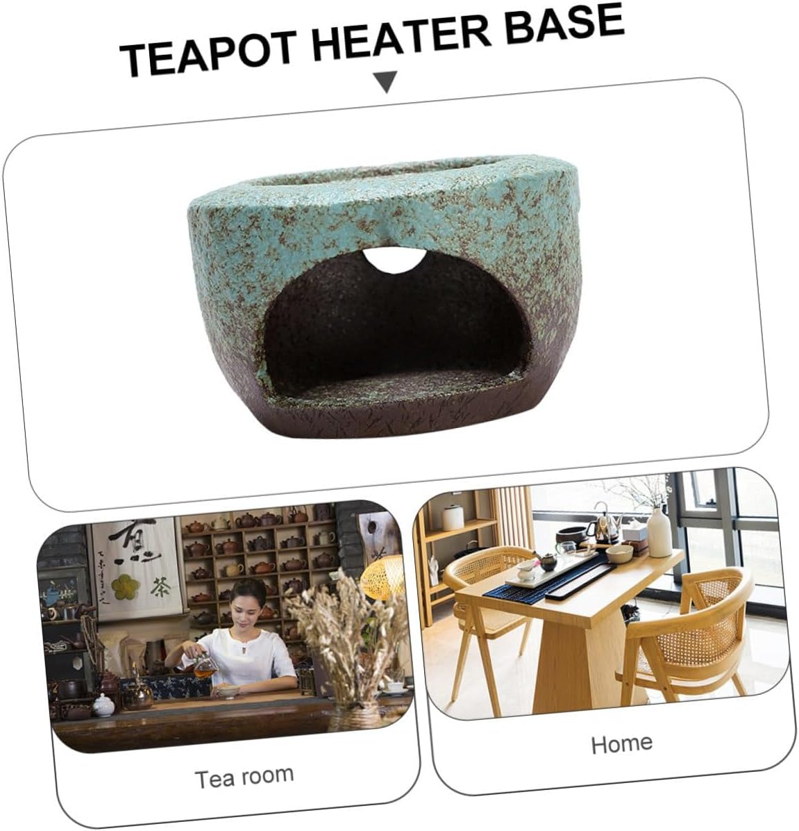 Japanese-Style Ceramic Teapot Warmer Heating Base Tea Heater Accessory for Home Office Tea House Compact and Decorative Warmer Tool