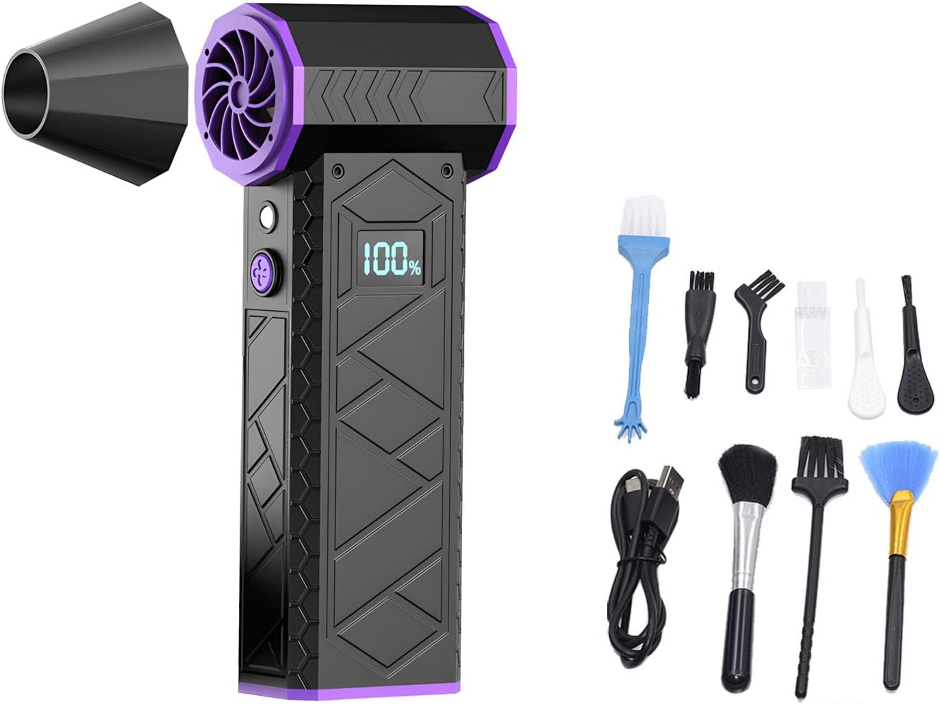 1pc Portable Ergonomic Electric Blower with Rechargeable Battery for Easy Removal Indoor Outdoor Rechargeable Battery for Easy Removal Indoor Outdoor